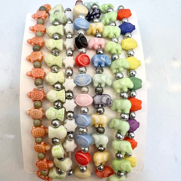 7 mini beaded stretch bracelets stacking bracelets - Picture 3 of 7